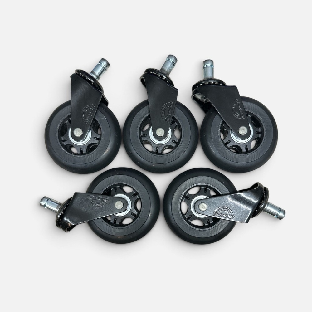 LifeLong Wheels Office Chair Caster Wheels Set of 5 Rollerblade Style Black